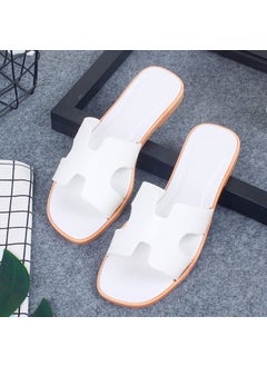 Generic Summer Slippers Women Casual Beach Non-SlipSolid Letters White Solid Letters White 