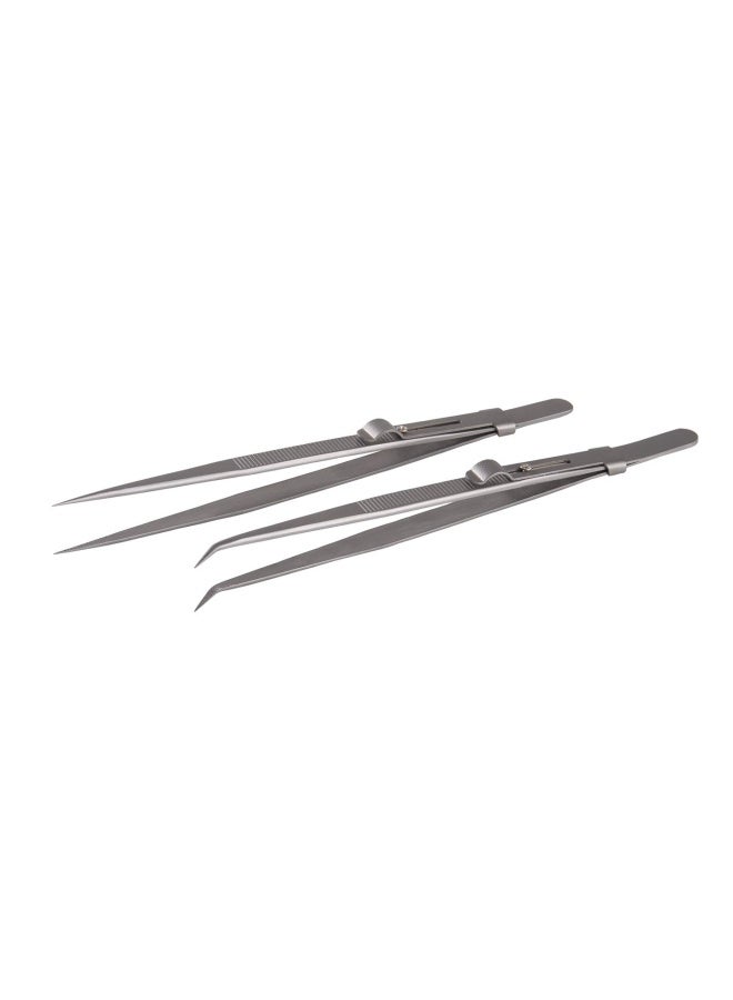 Yababa Tweezers  Precision Tweezers Set  Anti-Static Stainless Steel Curved of Tweezers  for Electronics  Laboratory Work  Jewelry-Making  Craft  Soldering  Etc 2 PCS - Image 4
