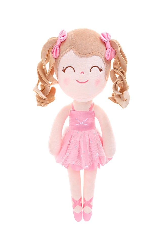 Gloveleya Baby Doll Gifts Plush Curly Hair Ballet Dolls Soft Girl Toys Pink 33CM - Image 1