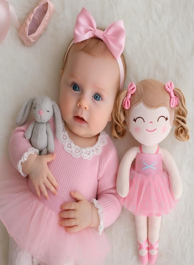 Gloveleya Baby Doll Gifts Plush Curly Hair Ballet Dolls Soft Girl Toys Pink 33CM - Image 3