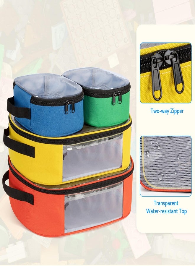 Rexmica 4pcs Toy Storage Organizer Container Bag Compatible with LEGO Bricks, Travel Bag for Building Bricks, Puzzle, Car Toy, Board Game, Transparent Zipper Pouch Bag for Block Set, Dolls, Toy Bricks - Image 4