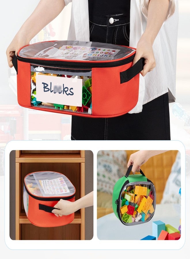 Rexmica 4pcs Toy Storage Organizer Container Bag Compatible with LEGO Bricks, Travel Bag for Building Bricks, Puzzle, Car Toy, Board Game, Transparent Zipper Pouch Bag for Block Set, Dolls, Toy Bricks - Image 5