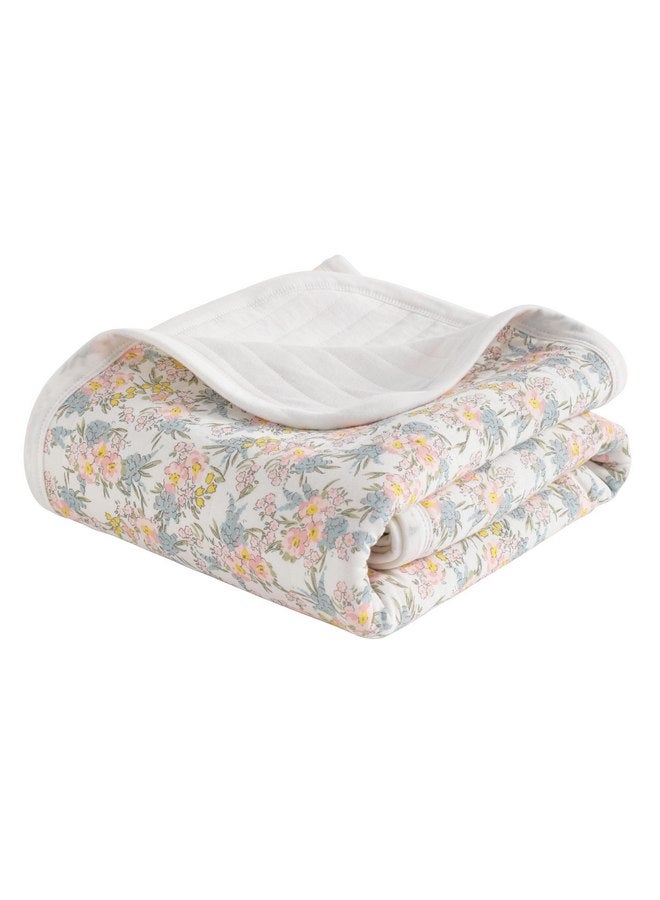 NTBAY NTBAY Jersey Cotton Quilted Toddler Blanket, Breathable and Warm for Boys and Girls Baby Blanket, 30x40 Inches, Pink Floral  - Image 1
