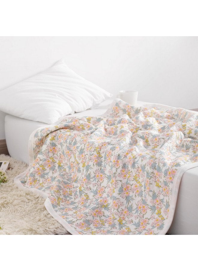 NTBAY NTBAY Jersey Cotton Quilted Toddler Blanket, Breathable and Warm for Boys and Girls Baby Blanket, 30x40 Inches, Pink Floral  - Image 4