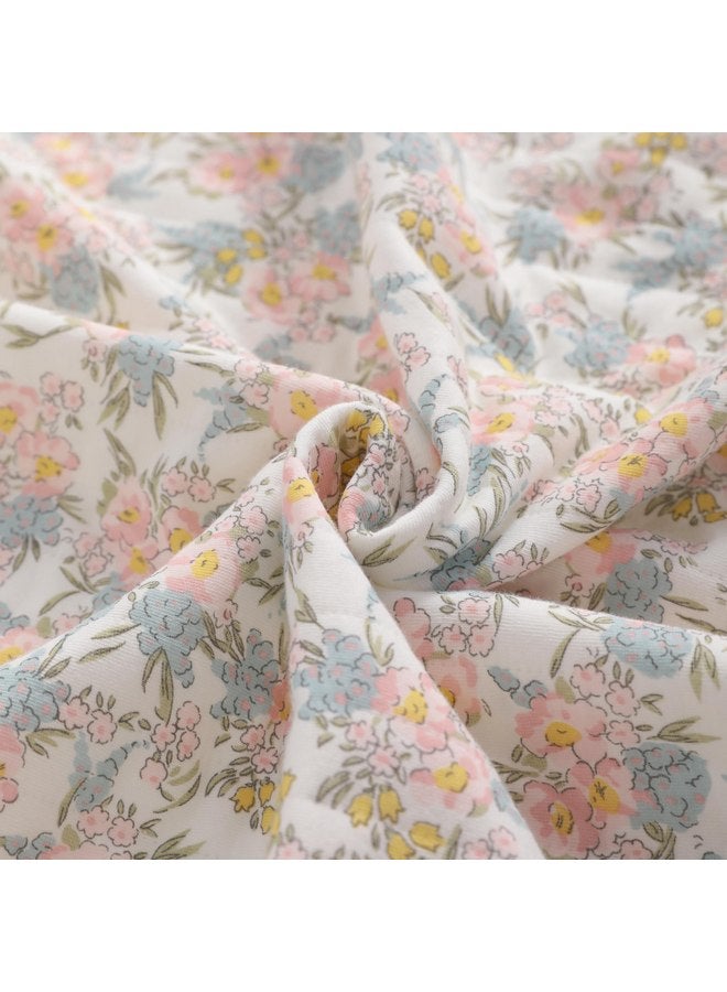 NTBAY NTBAY Jersey Cotton Quilted Toddler Blanket, Breathable and Warm for Boys and Girls Baby Blanket, 30x40 Inches, Pink Floral  - Image 2