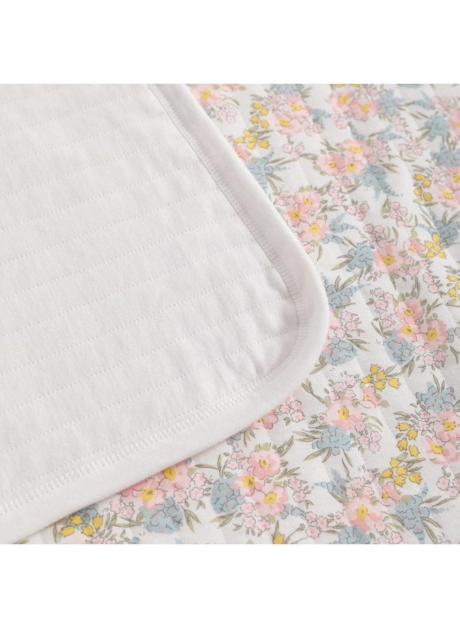 NTBAY NTBAY Jersey Cotton Quilted Toddler Blanket, Breathable and Warm for Boys and Girls Baby Blanket, 30x40 Inches, Pink Floral  - Image 5