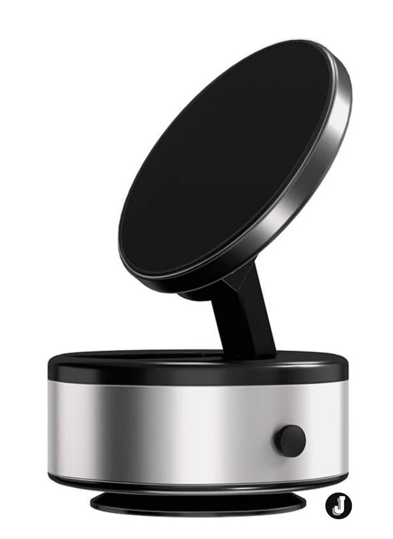 JAJEEK "Vacuum Suction Magnetic Car Phone Holder with 360° Rotation – Multi-Functional Mount for Car, Office, Gym, and More (Silver)" - Image 1