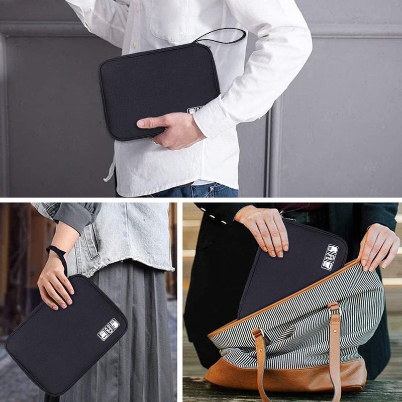 F Cable Organizer Bag With Unique Letter Print Portable Electronic Storage Pouch For Cables Chargers And Travel Essentials - Image 5