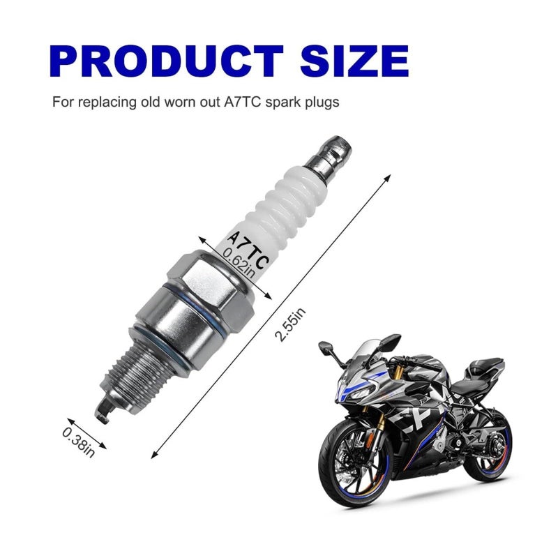A7TC Spark Plug For GY6 50cc To 125cc ATV Scooter Dirt Bike Moped 1 Pcs - Image 3