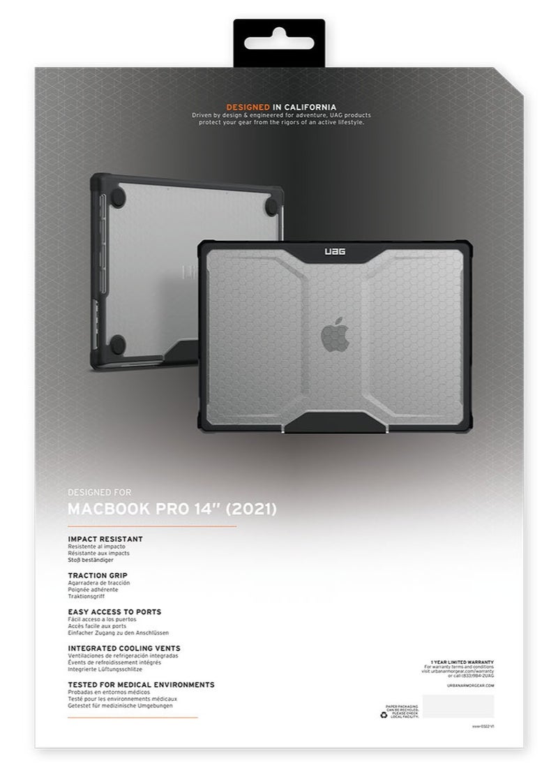 Urban Armor Gear - UAG Plyo Macbook Pro 14 inch Case (2021 - 2023) A2918 A2992 M3 / M3 Pro / M3 Max / M2 Pro / M2 Max / M1 Pro / M1 Max Rugged Mil Grade Protective Hard Shell Laptop Cover Translucent Clear - Ice - Image 1