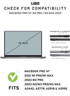 Urban Armor Gear UAG Plyo Macbook Pro 14 inch Case (2021 - 2023) A2918 A2992 M3 / M3 Pro / M3 Max / M2 Pro / M2 Max / M1 Pro / M1 Max Rugged Mil Grade Protective Hard Shell Laptop Cover Translucent Clear - Ice  - Image 2