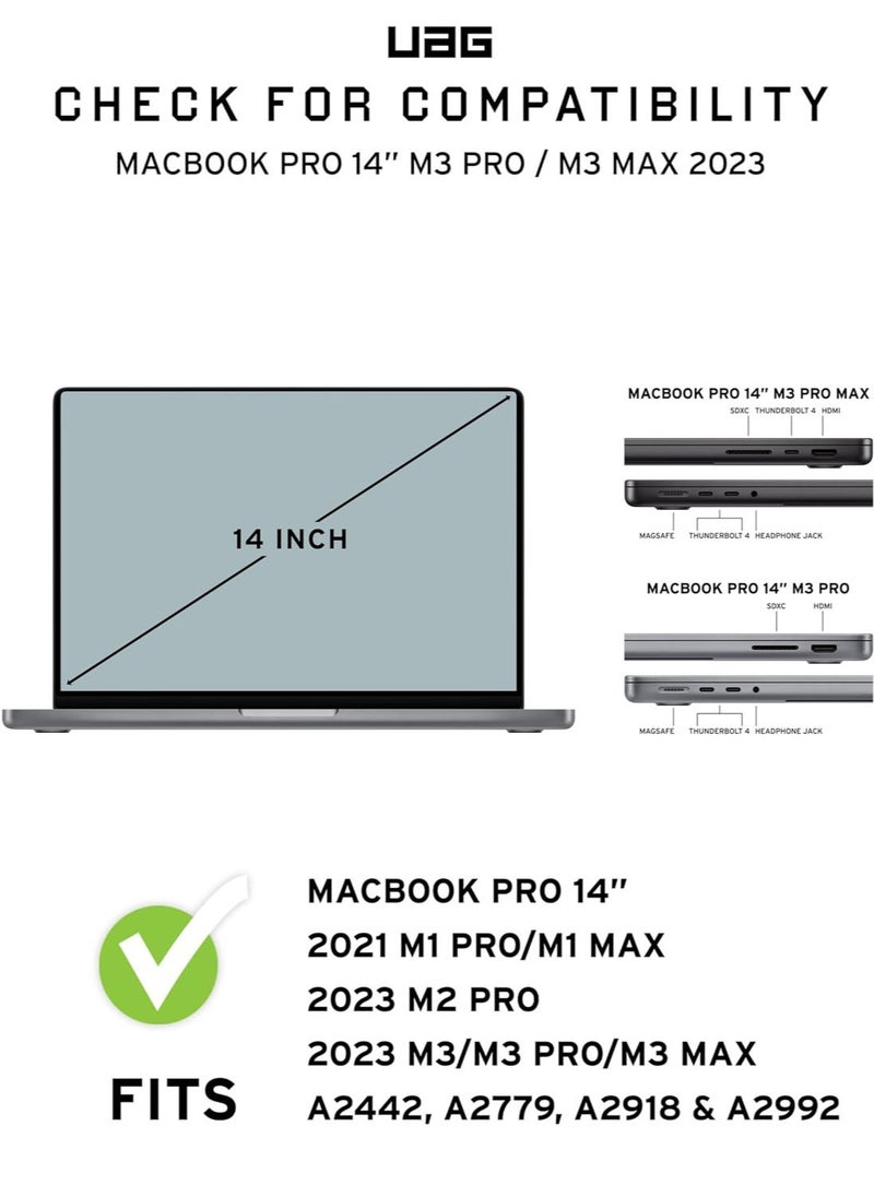 Urban Armor Gear - UAG Plyo Macbook Pro 14 inch Case (2021 - 2023) A2918 A2992 M3 / M3 Pro / M3 Max / M2 Pro / M2 Max / M1 Pro / M1 Max Rugged Mil Grade Protective Hard Shell Laptop Cover Translucent Clear - Ice - Image 1