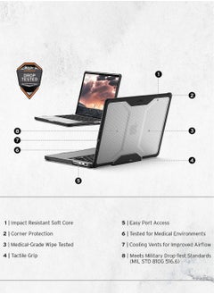 Urban Armor Gear UAG Plyo Macbook Pro 14 inch Case (2021 - 2023) A2918 A2992 M3 / M3 Pro / M3 Max / M2 Pro / M2 Max / M1 Pro / M1 Max Rugged Mil Grade Protective Hard Shell Laptop Cover Translucent Clear - Ice  - Image 3