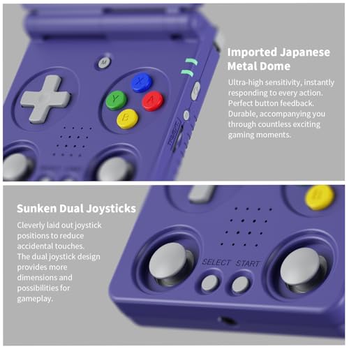 GiipGoop RG34XXSP Retro Handheld Game Console RG34XX SP Retro Gaming Console with 64G Preloaded 5000+ Games,3300 mAh Battey, Portable Pocket Arcade Support 30+ Simulators 5G WiFi Bluetooth HD Indigo - Image 5