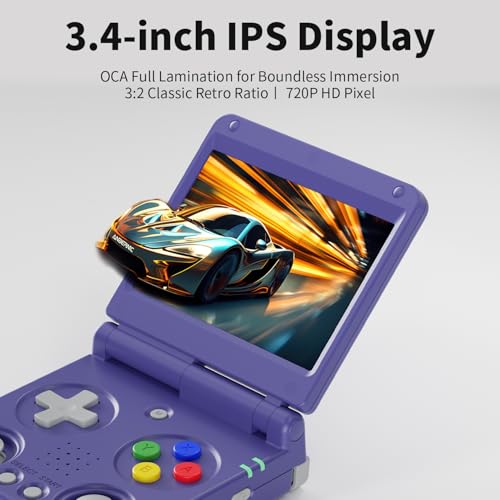 GiipGoop RG34XXSP Retro Handheld Game Console RG34XX SP Retro Gaming Console with 64G Preloaded 5000+ Games,3300 mAh Battey, Portable Pocket Arcade Support 30+ Simulators 5G WiFi Bluetooth HD Indigo - Image 4