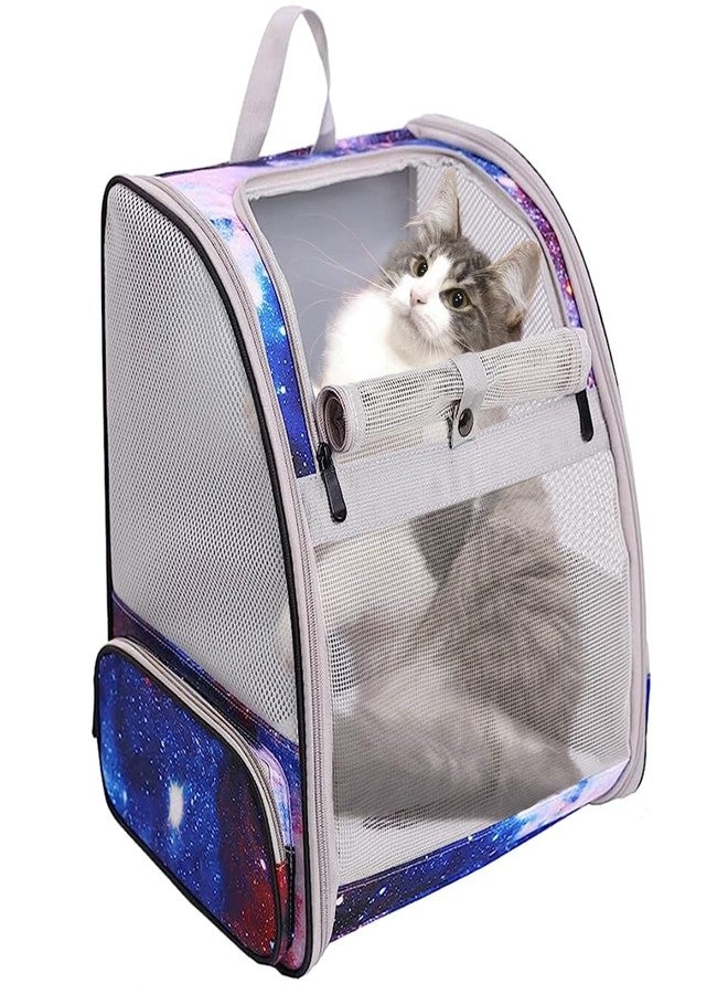 Pimoka Pet Carrier Backpack for Cats and Small Dogs, Fully Breathable Vented Backpack for Kitten Bunny Airline Approved Travel Hiking Camping Cat Book Bag (Blue, Ventilation) - Image 1