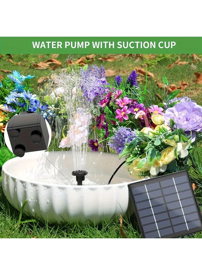 مضخة نافورة شمسية سوداء بـ 6 فوهات لنافورة حديقة البركة المائية - Image 2