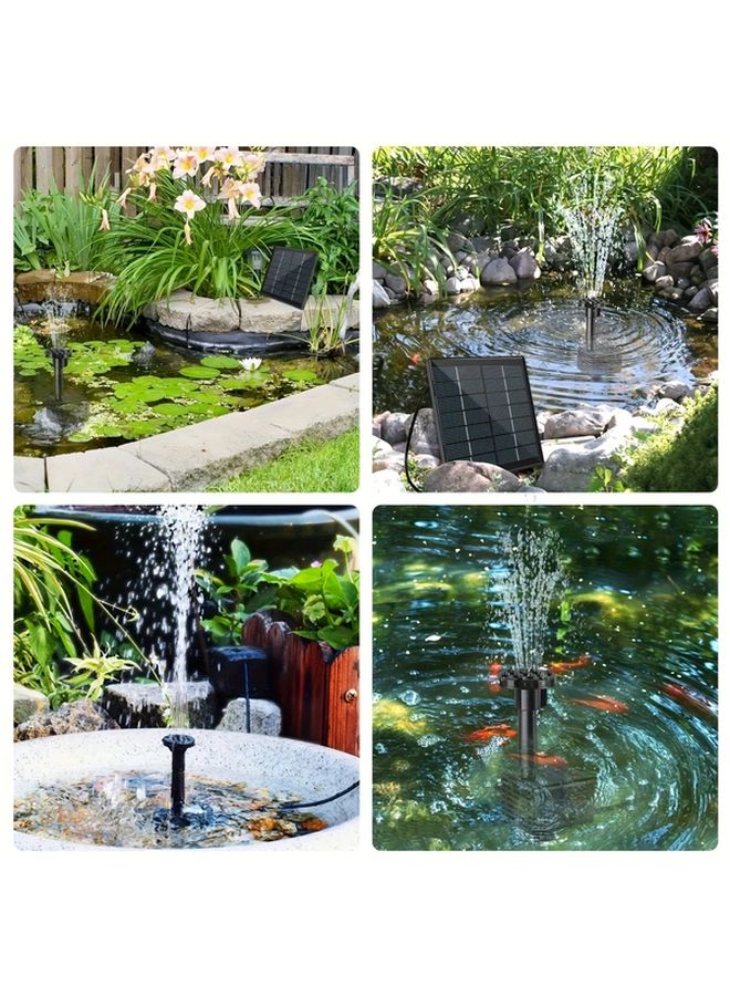 مضخة نافورة شمسية سوداء بـ 6 فوهات لنافورة حديقة البركة المائية - Image 3
