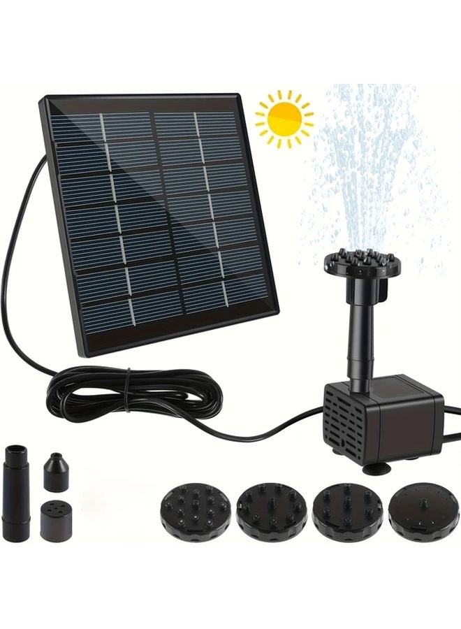 مضخة نافورة شمسية سوداء بـ 6 فوهات لنافورة حديقة البركة المائية - Image 4