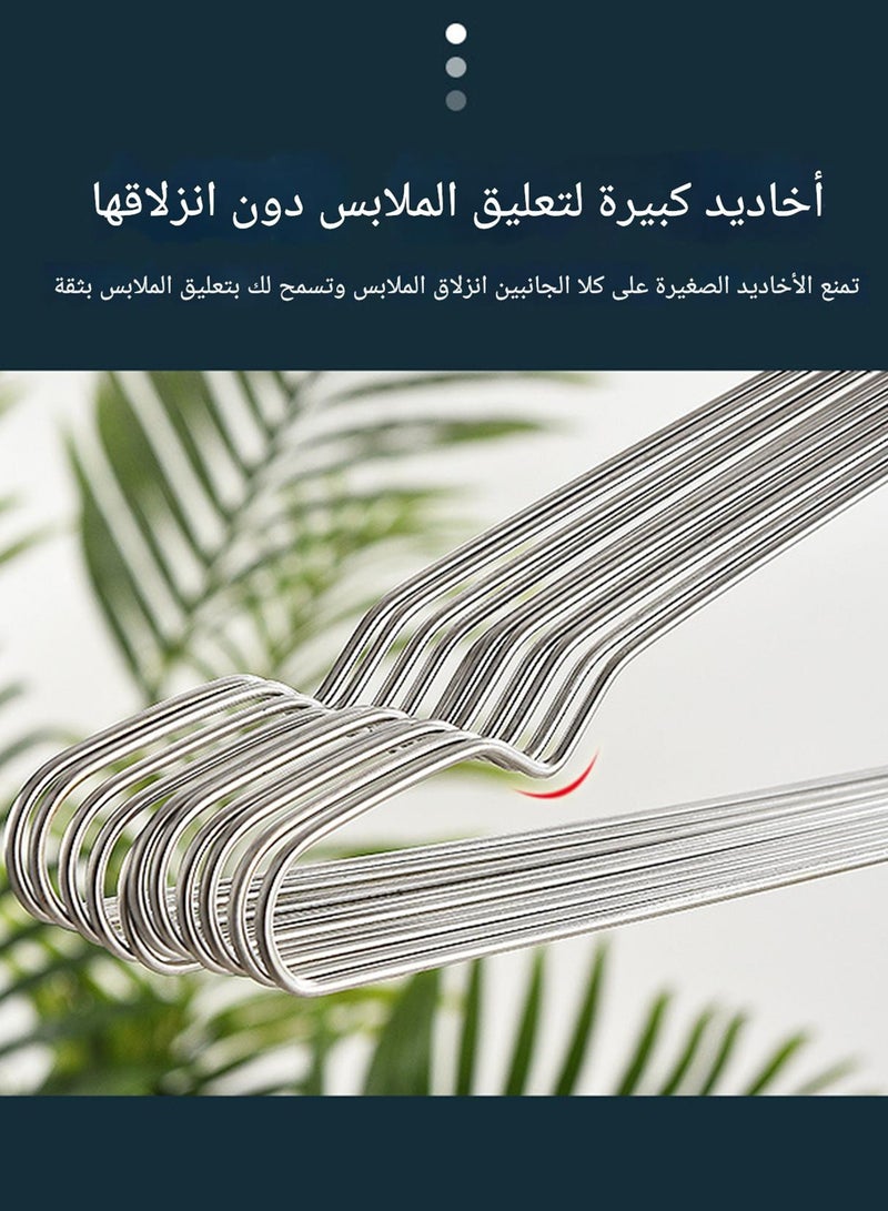WEMART Coat Hangers, Heavy Duty Hangers Stainless Steel Clothes Hangers with Non-Slip Grooves Metal Hangers Lightweight Thin Space Saving Ganchos para Colgar Ropa for Sweaters Coat Jackets Pants Shirts - Image 5