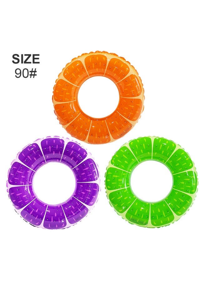 3-Piece Pool Floats Summer Inflatable Swim Ring With Pump, 90 Cm Adulty with Hand Pump