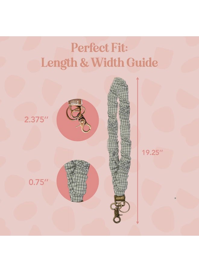 ANDI Neck Lanyard For Women - Scrunchie Cute Lanyard for Keys, Id Card Holder, Wallet - Aesthetic Long Lanyard (Pistachio Grid) - Image 4