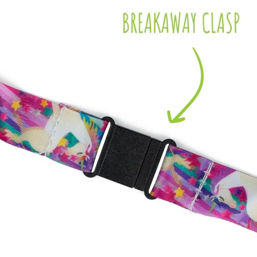 Limeloot Unicorn Breakaway Lanyard For Keys, ID Badge, or Accessories | Fun Design for Kids and Adults, Includes Release Buckle, Flat Ring, and Hook. - Image 3