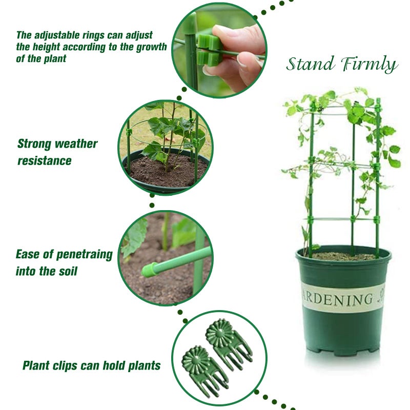 Legigo Legigo 3 Pack Plant Support Cages Tomato Cage for Garden- 36 Inches Adjustable Garden Cucumber Trellis Plant Stakes, Trellis Support Rings for Climbing Plants, Pots, Tomato Rings for Support  - Image 4