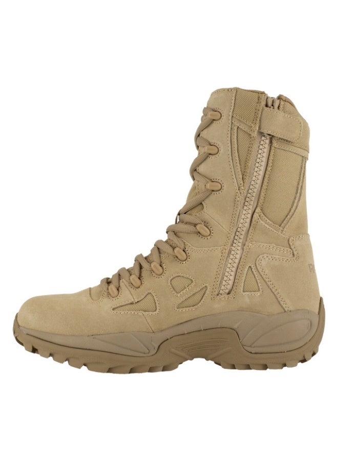 Reebok Work حذاء Rapid Response RB Desert Tan Tactical مقاس 8 بوصات بسحاب جانبي - حذاء مُجرب ميدانيًا لفرق الاستجابة الأولية، يوفر راحة ومتانة طوال اليوم - Image 2