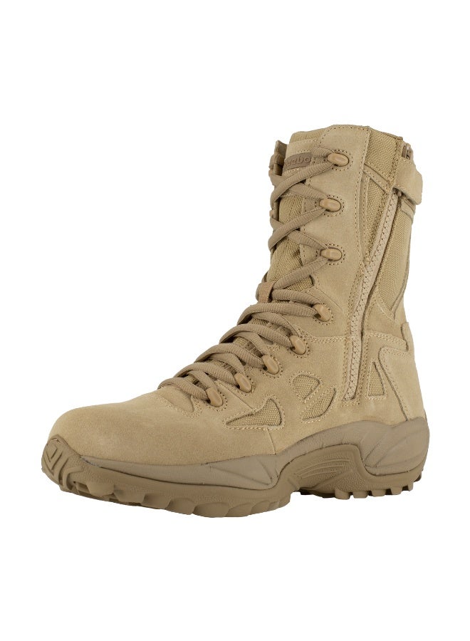 Reebok Work حذاء Rapid Response RB Desert Tan Tactical مقاس 8 بوصات بسحاب جانبي - حذاء مُجرب ميدانيًا لفرق الاستجابة الأولية، يوفر راحة ومتانة طوال اليوم - Image 4