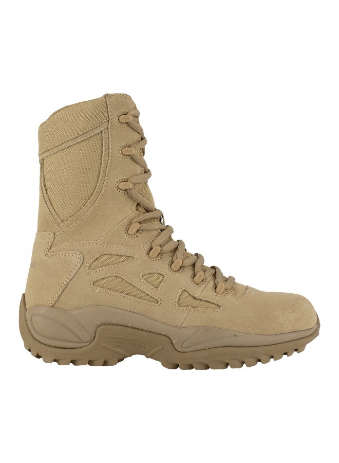 Reebok Work حذاء Rapid Response RB Desert Tan Tactical مقاس 8 بوصات بسحاب جانبي - حذاء مُجرب ميدانيًا لفرق الاستجابة الأولية، يوفر راحة ومتانة طوال اليوم - Image 3