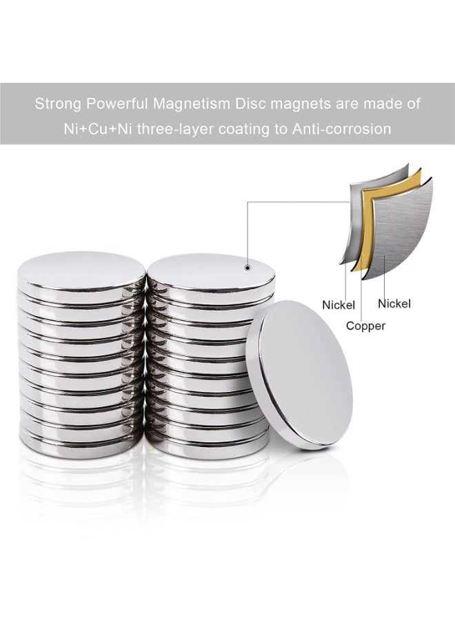 سيلكفكس قوية جولة قرص النيوديميوم المغناطيسات ، 0.79 × 0.12 بوصة 20 قطعة من أجهزة الكمبيوتر المغناطيسية الدائمة الصغيرة المغناطيسية للأرض النادرة للوحف البيضاء مجلس الوزراء باب المطبخ الثلاجة تخزين أداة المكتب - Image 5