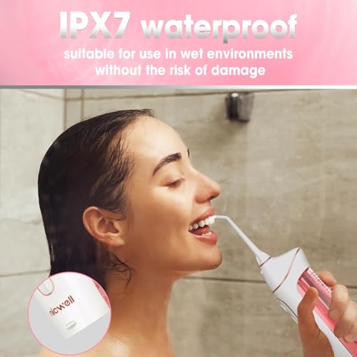 Nicwell Water Dental Flosser Cordless for Teeth - Nicwell 4 Modes Dental Oral Irrigator, Portable and Rechargeable IPX7 Waterproof Powerful Battery Life Water Teeth Cleaner Picks for Home Travel - Image 4