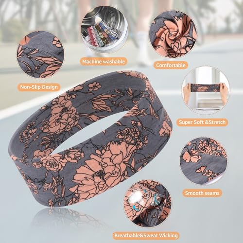 DiyJibb Headbands for Women, Stretchy Non Slip Soft Cotton Cloth Hair Bands for Sports, Workout, Yoga and Running, 7pcs - Image 5