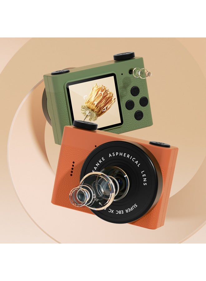 2024 Multi-function Student Camera Front And Rear Dual Camera Portable Pocket Camera Retro Mini Digital Camera-Color: +  + Sticker + Lanyard + Charging Cable - Image 3