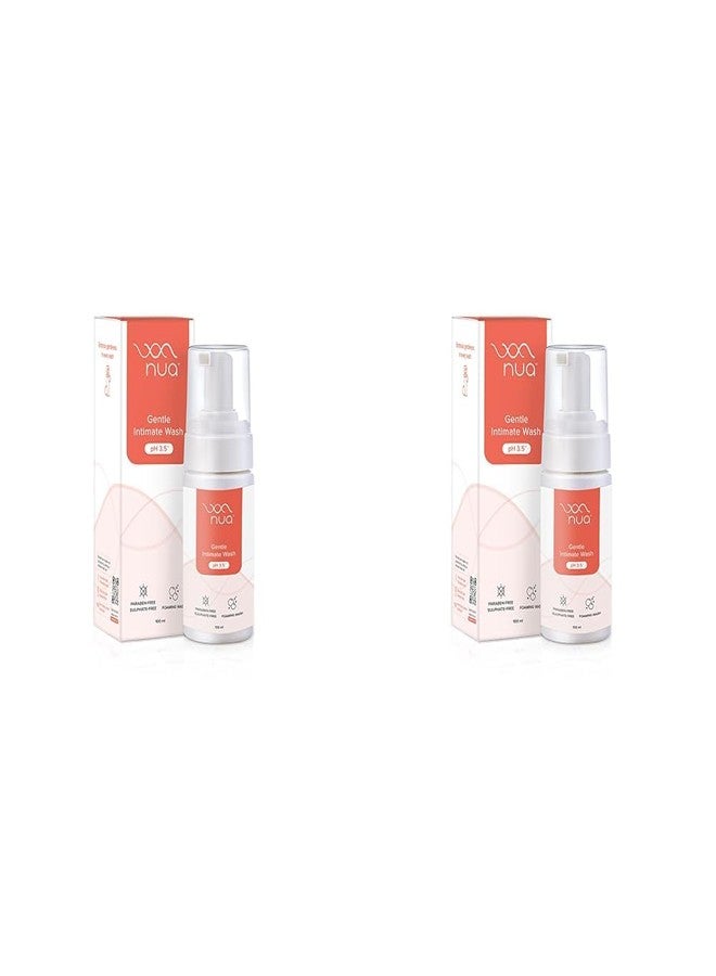 Nua Foaming Intimate Wash | Enriched with Aloe Vera and Lactic Acid | Toxin-free, Paraben-free and Sulphate-free | Anti-Bacterial and prevents infections | Prevents Dryness, Itchiness And Irritation | Balances pH | 100ml - Image 1