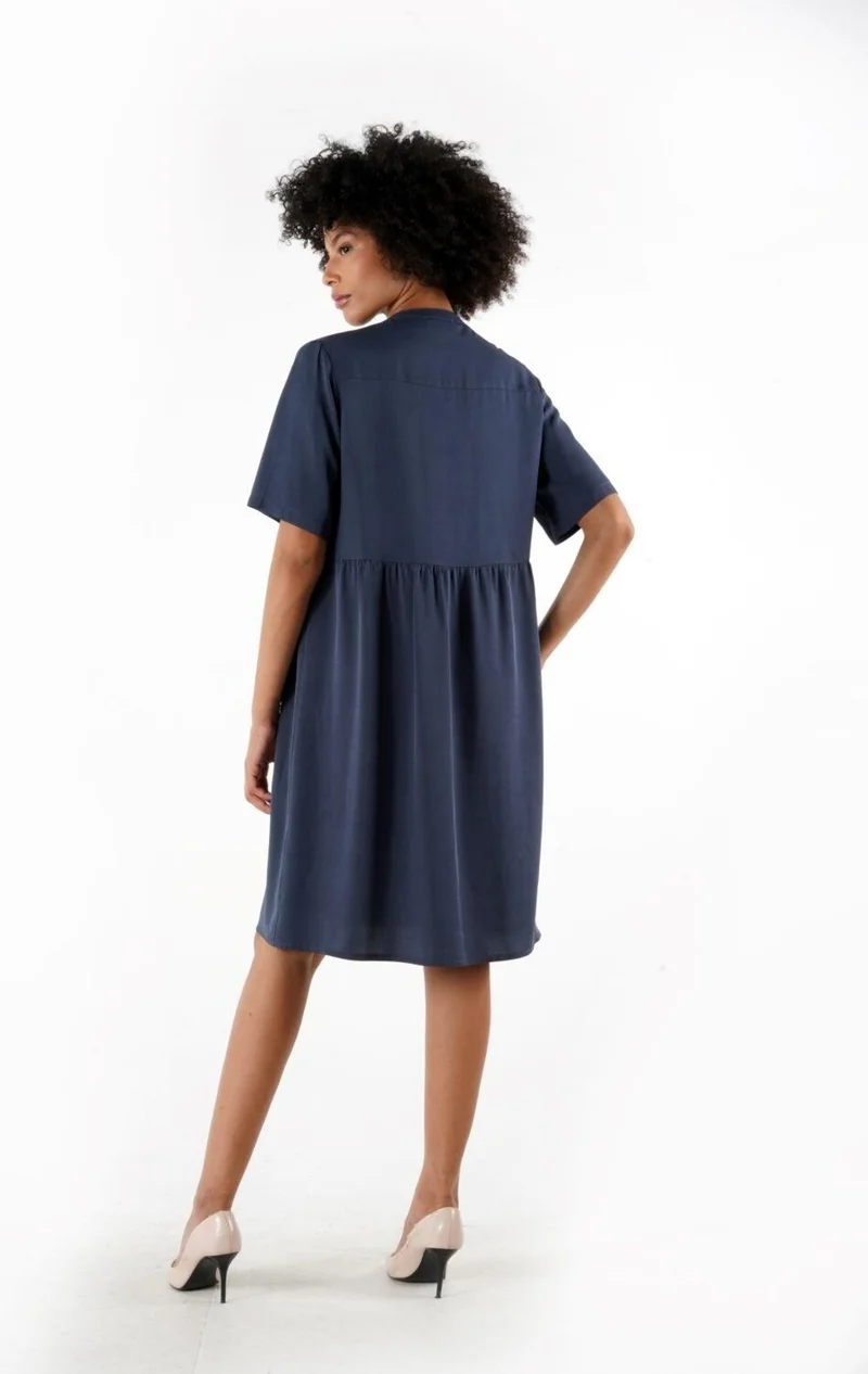Alexander Gardi Blue Empire Waist Dress