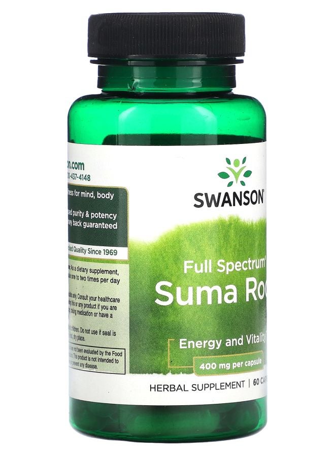 SWANSON Full Spectrum Suma Root 400 mg 60 Capsules - Image 2