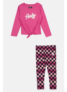 Hurley Kids Girl 2 Pieces Printed Top and Leggings Set, Multicolor  - Image 1