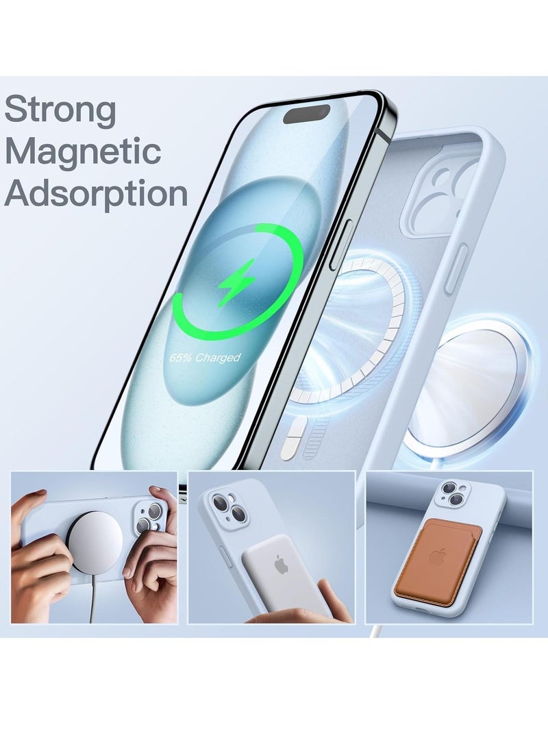 IAF Blue ELTRAZONE Silicone Case for iPhone 15 (6.1-Inch) â€“ Magnetic, MagSafe-Compatible with Full Camera Protection - Image 3