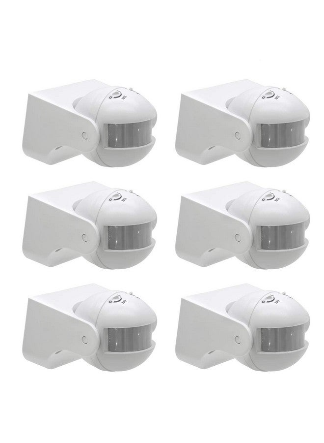 Quick Sense 180 Plastic Wall-mount PIR Motion Switch with Light, Energy Saving sensor, LUX Adjustment (Standard, White) (Wall PIR(Set of 6)) - Image 1