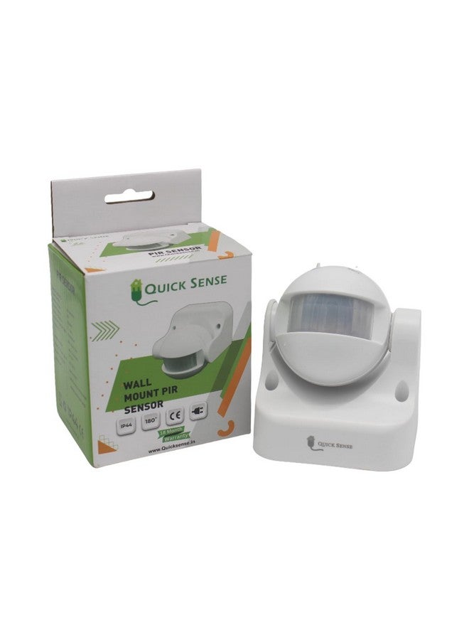 Quick Sense 180 Plastic Wall-mount PIR Motion Switch with Light, Energy Saving sensor, LUX Adjustment (Standard, White) (Wall PIR(Set of 6)) - Image 2
