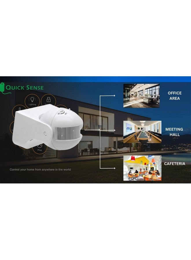 Quick Sense 180 Plastic Wall-mount PIR Motion Switch with Light, Energy Saving sensor, LUX Adjustment (Standard, White) (Wall PIR(Set of 6)) - Image 4