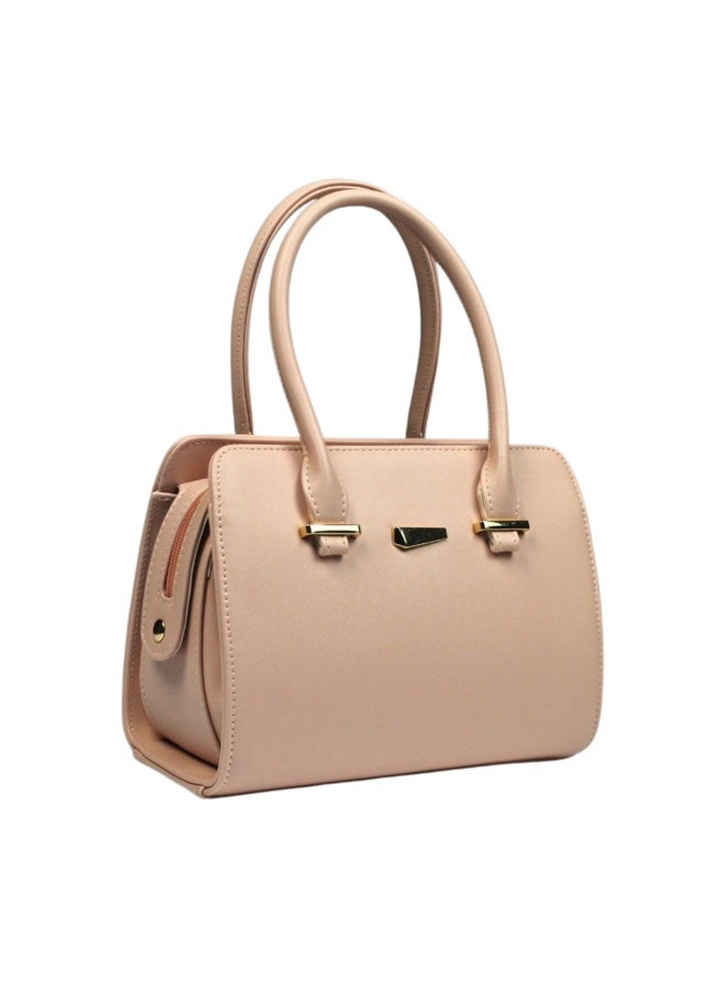 حقيبة يد جلد ايطالي حجم وسط -خوخ