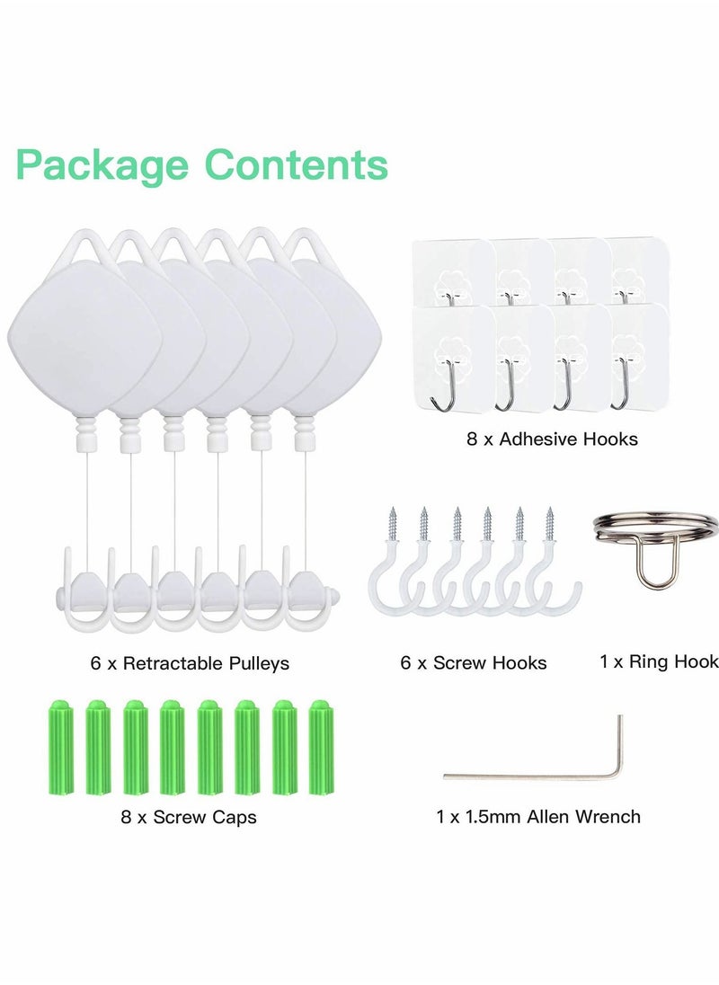 Y&D - VR Cable Management System,Retractable Ceiling Pulley System for Oculus,for Meta Quest,for Quest 2/Rift/Rift S,for HTC Vive,for Vive Pro,for Valve Index Link Accessories-6PCS - Image 1