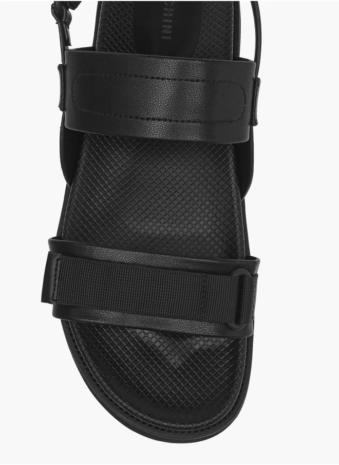 دوتشيني Men's Strap Detail Sandals with Hook and Loop Closure