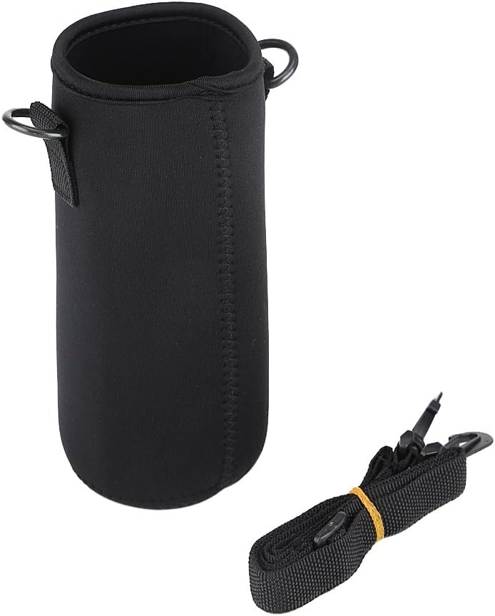 Water Bottle Sleeve, Durable Soft Water Bottle Carrying Pouch, Drink Bottle Holder Bag for Outdoor Camping Hiking Fishing(26cm-Black)