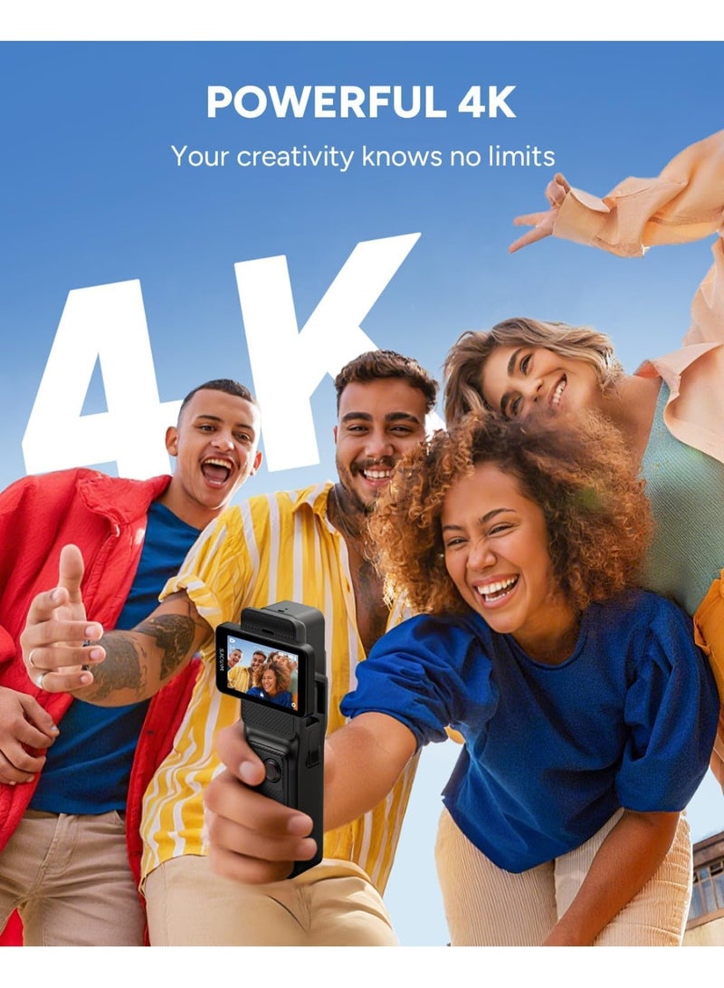 SJCAM C400 Vlogging Combo,4K Pocket Handheld Camera,7H Power use,6-Axis Stabilizer Action Camera,2.29'' Touch Screen,30M Waterproof Body Cam,Vlogging Camera for YouTube Live Streaming,64GB Card - Image 4