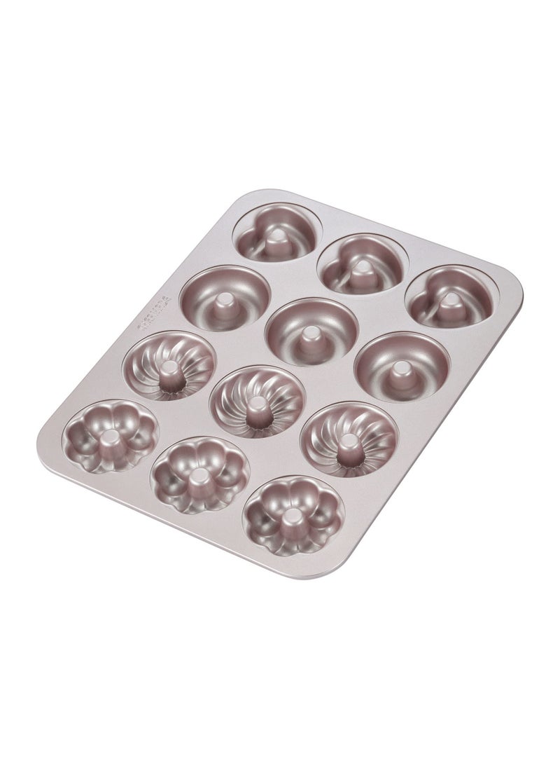 chefmade - Donut Mold Cake Pan 12 Cavity Non Stick Pattern Doughnut Bakeware - Image 1