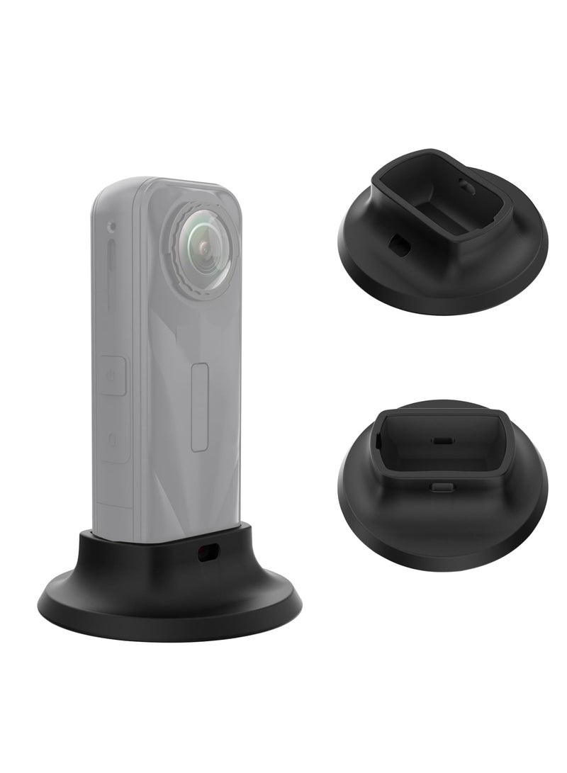 SYOSI Camera Mount Stand Base for Insta360 X5, Silicone Non-Slip Desktop Stand, Compact and Lightweight Gimbal Support, Stabilizer for Action Camera Accessories, Ideal for Stability and Protection, Black - Image 1
